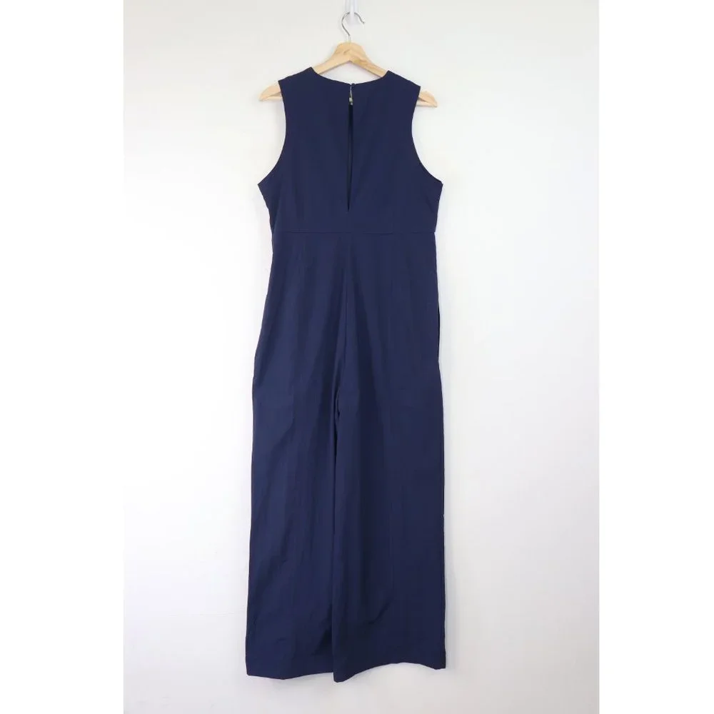 NEW Sweaty Betty Air Flow Wide Leg Jumpsuit High Neck Activewear Navy Blue Large - Picture 6 of 7